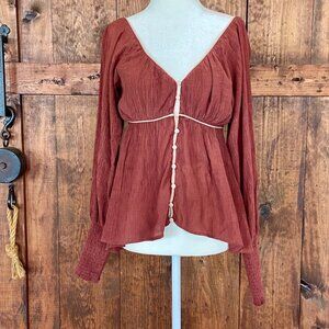 Y2K 90's Boho Festival Baby Doll Women's Top SZ S